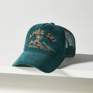Anthropologie Worn/West Après Ski Corduroy Trucker Hat.